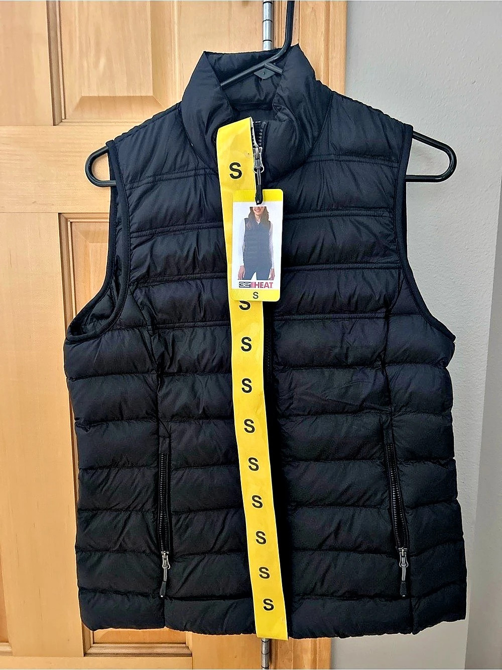 32HEAT Puffer Vest Black Size Small NWT